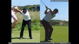 Jon Rahm golf swing  Long Iron faceon amp downtheline July 2017 [upl. by Gyatt]