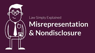 Misrepresentation and Nondisclosure  Contracts  Defenses amp Excuses [upl. by Ydiarf986]