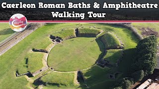 CAERLEON ROMAN BATHS amp AMPHITHEATRE WALES  Walking Tour  Pinned on Places [upl. by Cordelia]