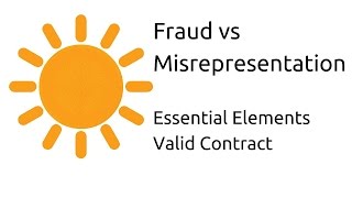 Fraud vs Misrepresentation  Other Essential Elements of a Valid Contract  CA CPT  CS amp CMA [upl. by Nadbus639]